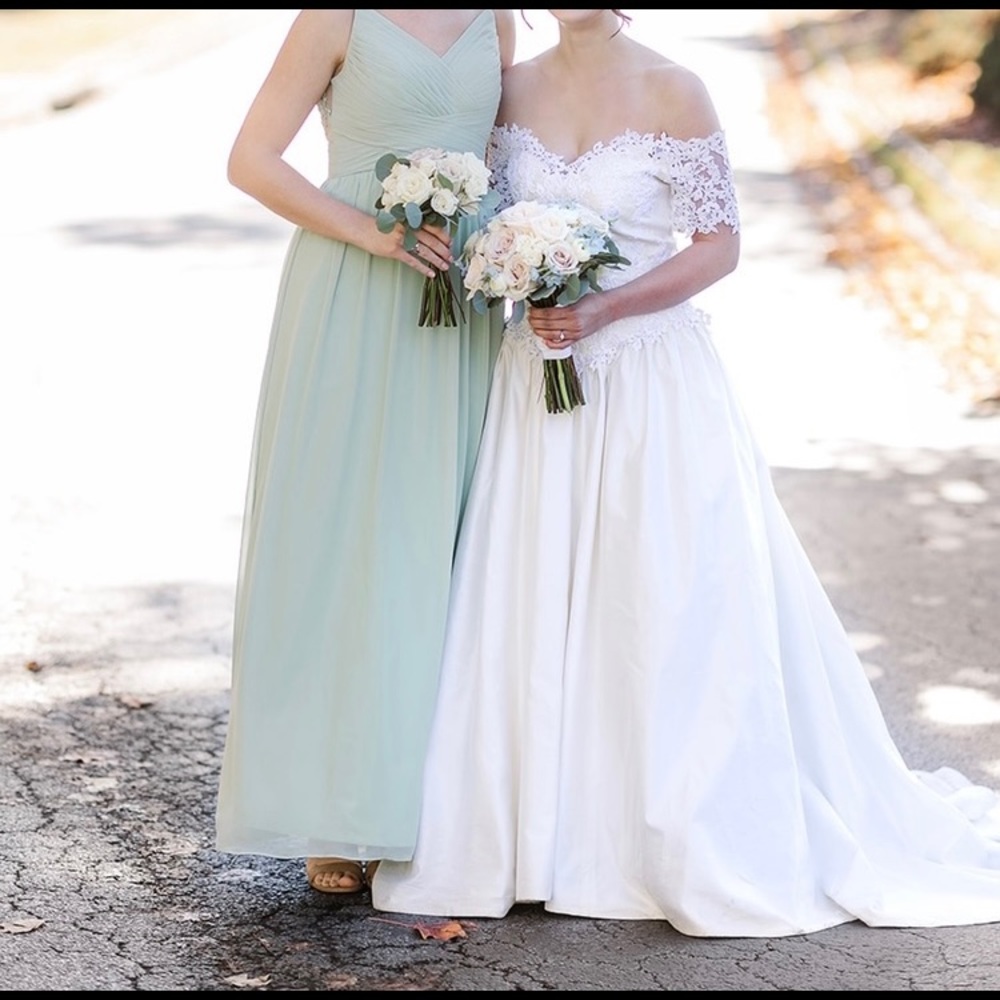 Azazie Sage green bridesmaid dress